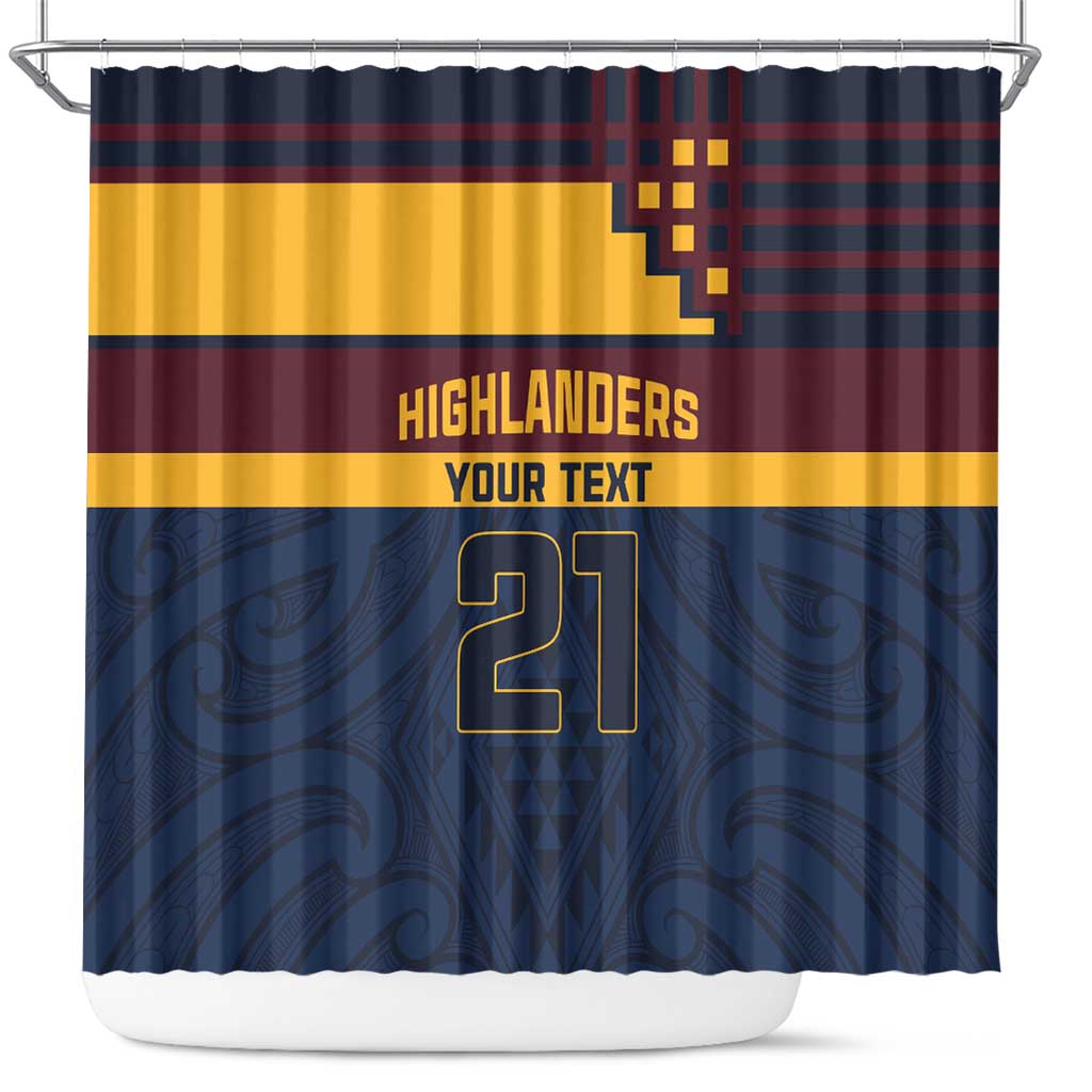 New Zealand Rugby Pacific Custom Shower Curtain Kahupeka Retro 2025 Taniko Motif