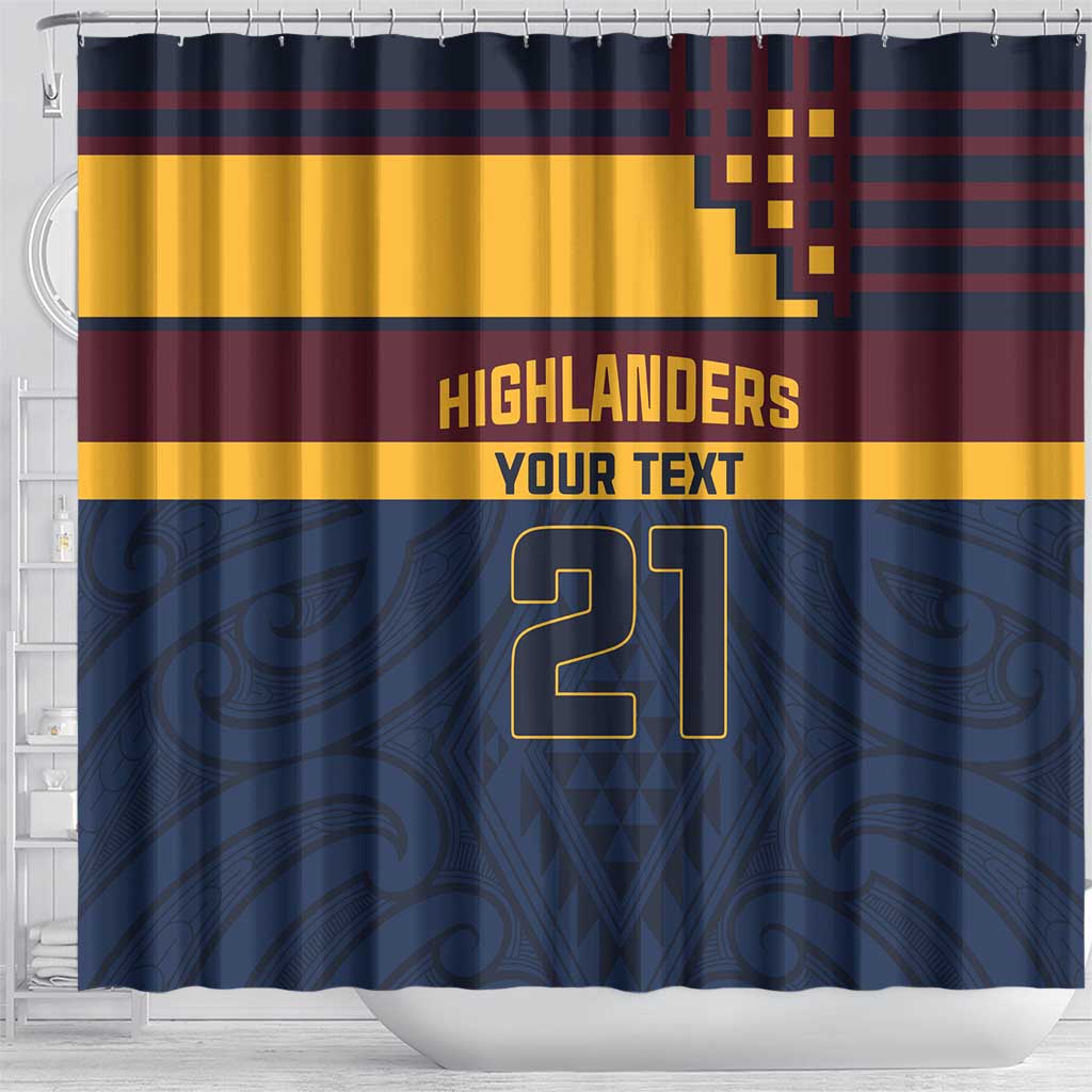 New Zealand Rugby Pacific Custom Shower Curtain Kahupeka Retro 2025 Taniko Motif