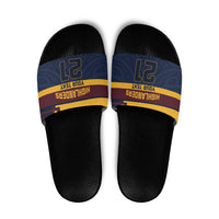 New Zealand Rugby Pacific Custom Slide Sandals Kahupeka Retro 2025 Taniko Motif LT9 Blue - Polynesian Pride