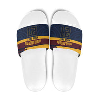 New Zealand Rugby Pacific Custom Slide Sandals Kahupeka Retro 2025 Taniko Motif LT9 Blue - Polynesian Pride