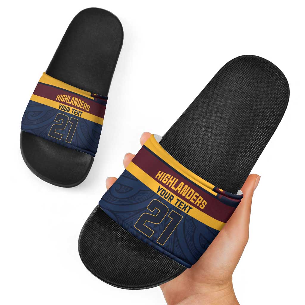 New Zealand Rugby Pacific Custom Slide Sandals Kahupeka Retro 2025 Taniko Motif LT9 - Polynesian Pride