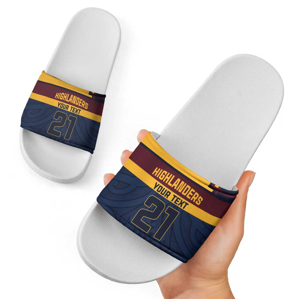 New Zealand Rugby Pacific Custom Slide Sandals Kahupeka Retro 2025 Taniko Motif LT9 - Polynesian Pride