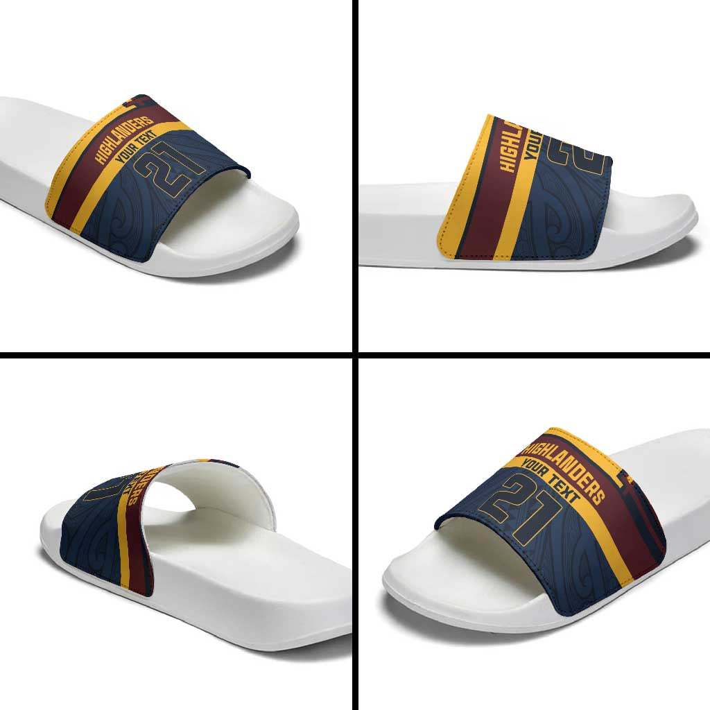 New Zealand Rugby Pacific Custom Slide Sandals Kahupeka Retro 2025 Taniko Motif LT9 - Polynesian Pride