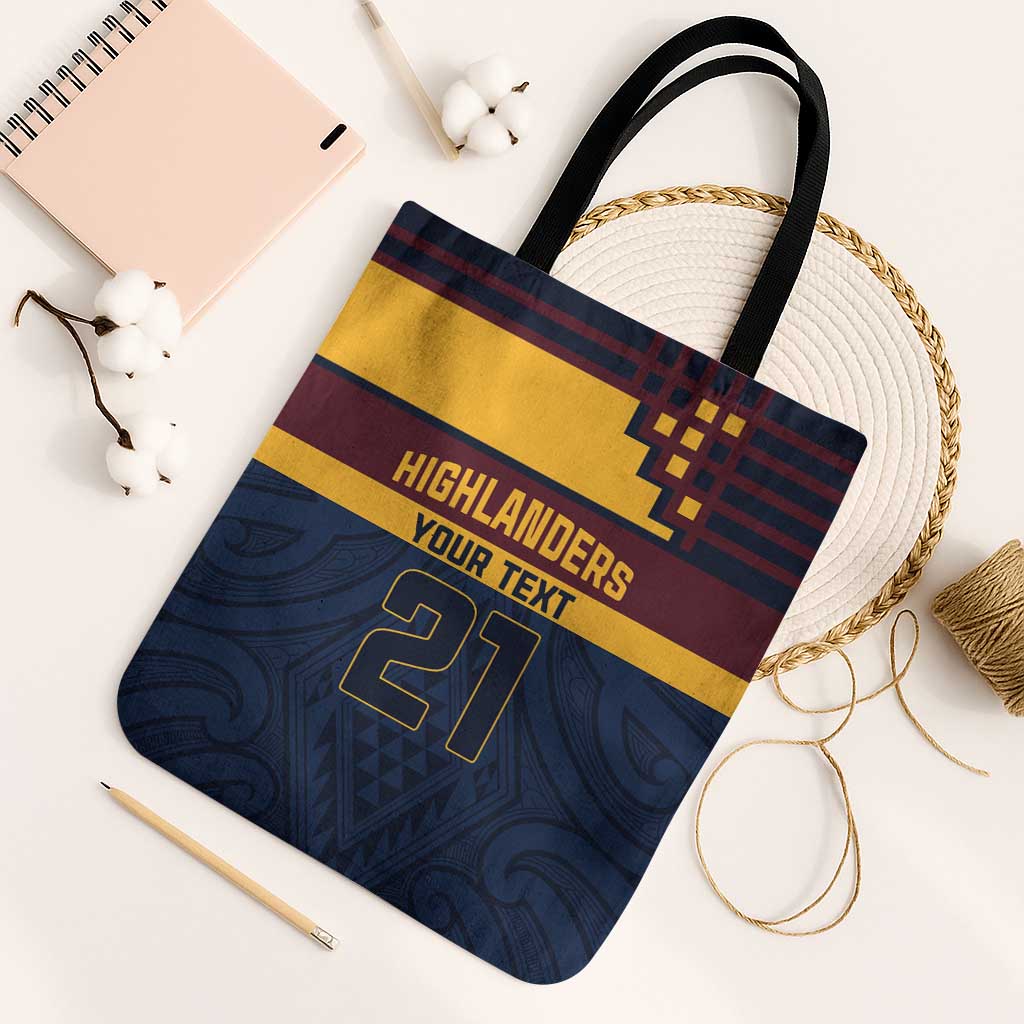 New Zealand Rugby Pacific Custom Tote Bag Kahupeka Retro 2025 Taniko Motif - Polynesian Pride