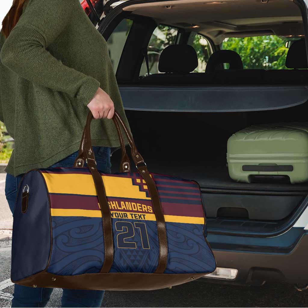 New Zealand Rugby Pacific Custom Travel Bag Kahupeka Retro 2025 Taniko Motif - Polynesian Pride