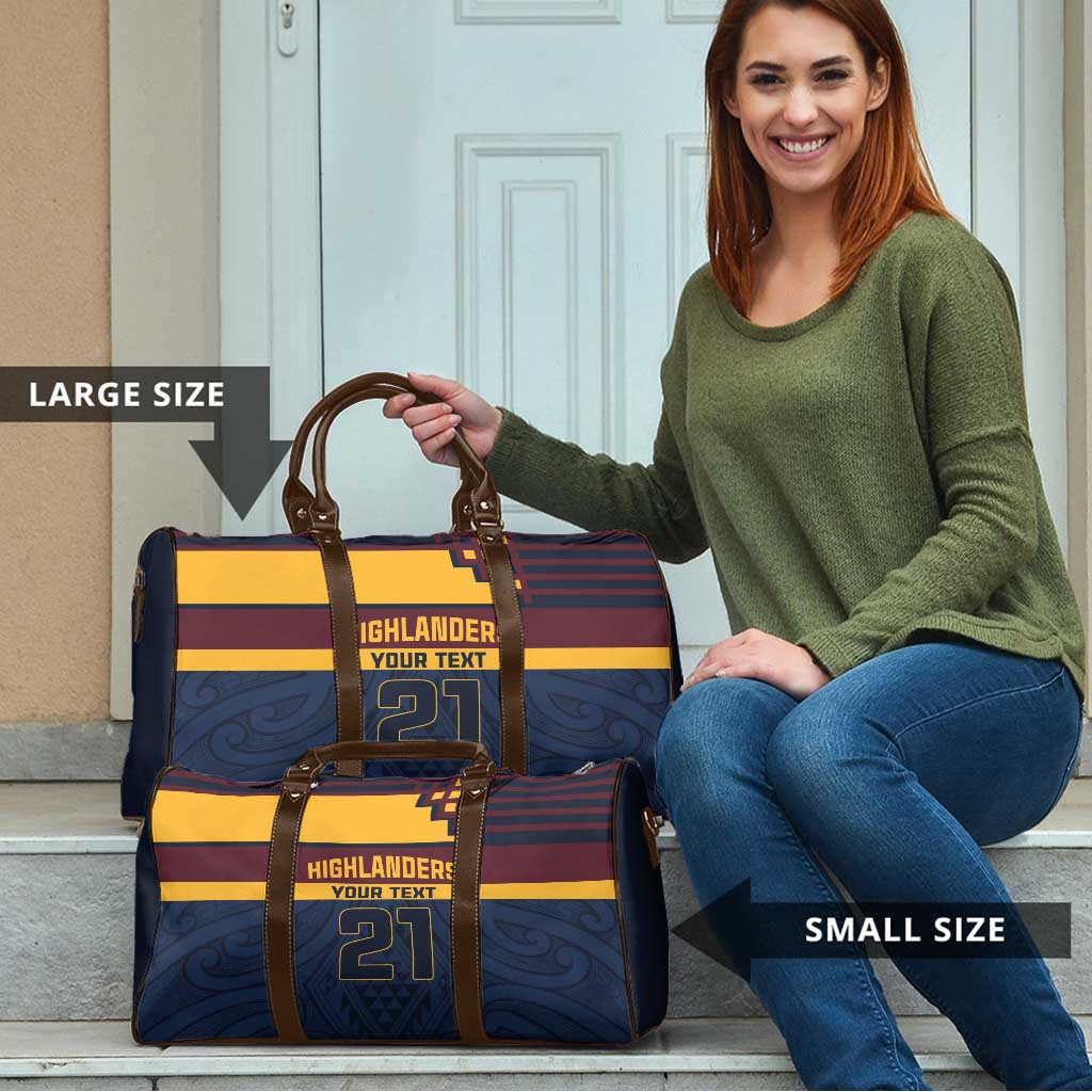 New Zealand Rugby Pacific Custom Travel Bag Kahupeka Retro 2025 Taniko Motif - Polynesian Pride