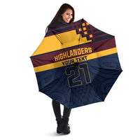 New Zealand Rugby Pacific Custom Umbrella Kahupeka Retro 2025 Taniko Motif - Polynesian Pride