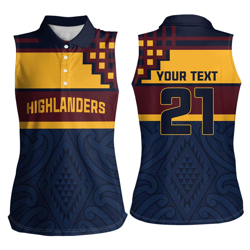New Zealand Rugby Pacific Custom Women Sleeveless Polo Shirt Kahupeka Retro 2025 Taniko Motif