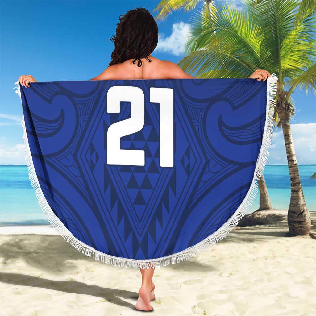 New Zealand Rugby Pacific Custom Beach Blanket Kahurangi Auckland All Blue