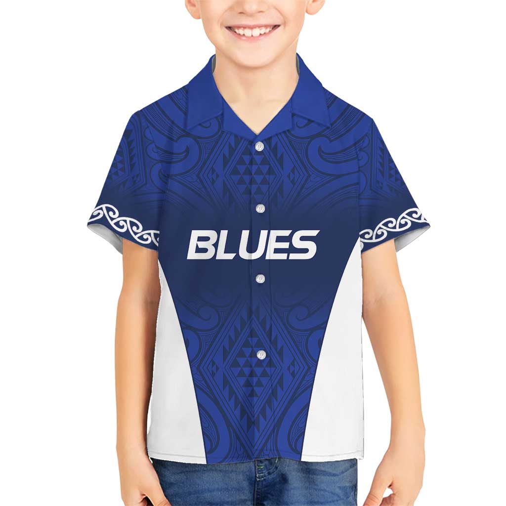 New Zealand Rugby Pacific Custom Family Matching Long Sleeve Bodycon Dress and Hawaiian Shirt Kahurangi Auckland All Blue