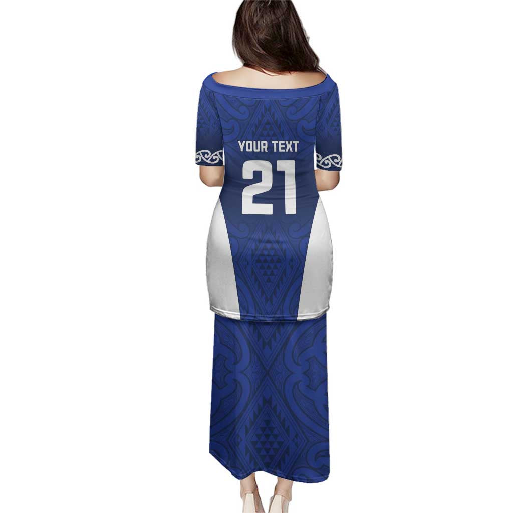 New Zealand Rugby Pacific Custom Family Matching Puletasi and Hawaiian Shirt Kahurangi Auckland All Blue