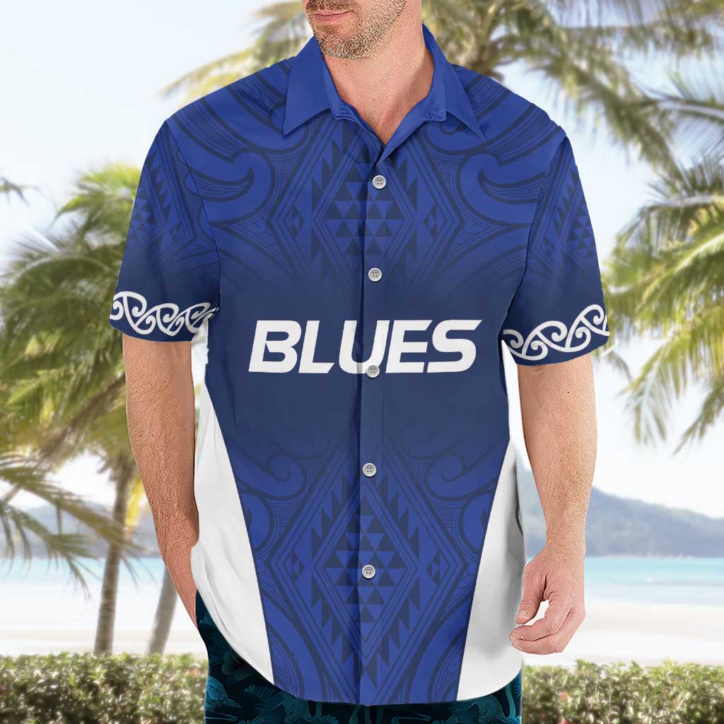 New Zealand Rugby Pacific Custom Hawaiian Shirt Kahurangi Auckland All Blue