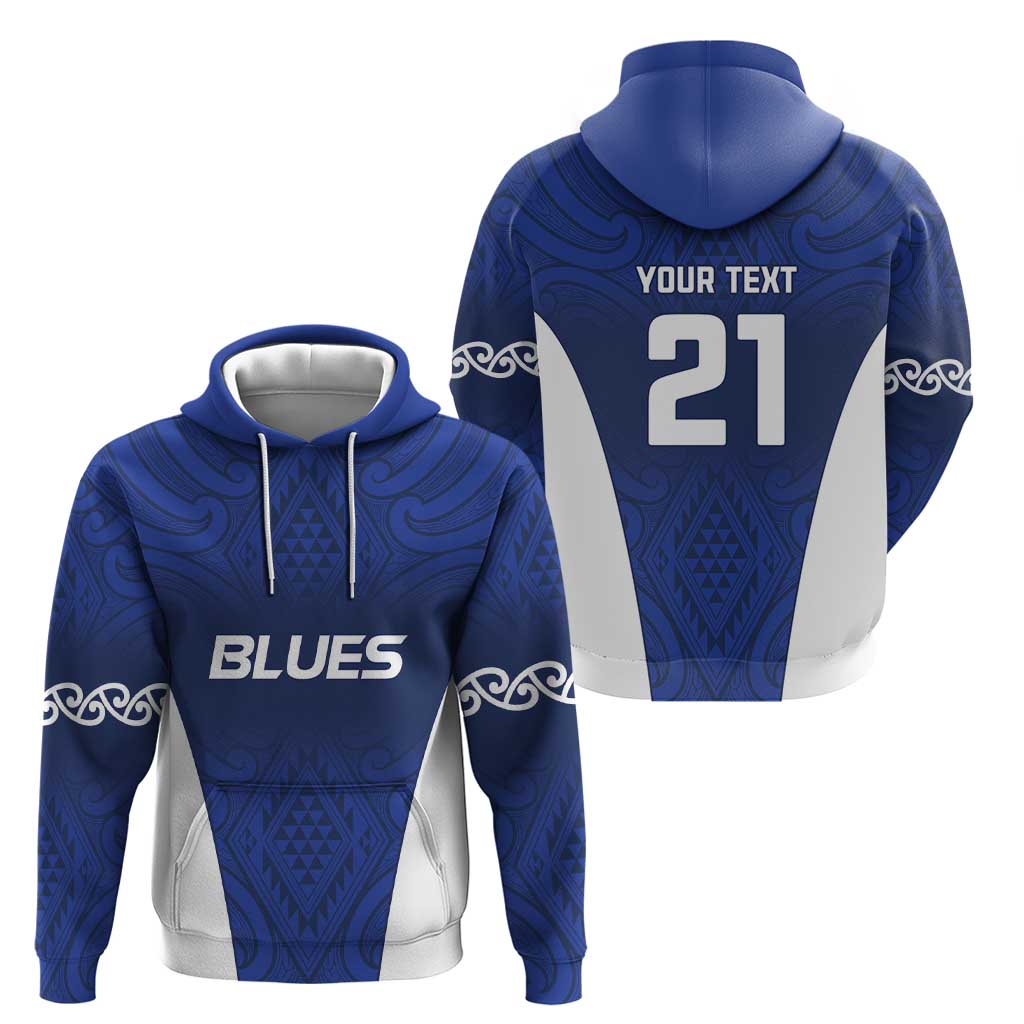 New Zealand Rugby Pacific Custom Hoodie Kahurangi Auckland All Blue