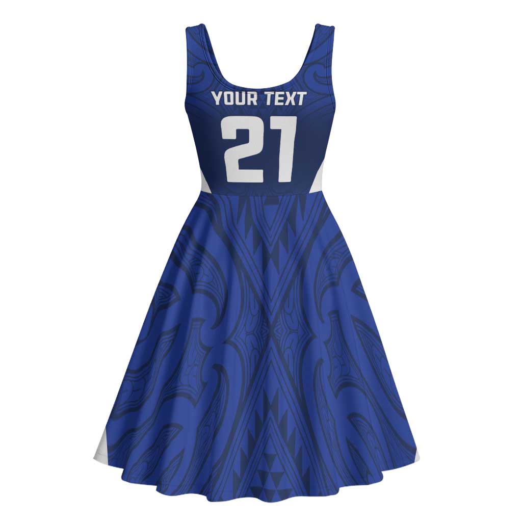 New Zealand Rugby Pacific Custom Midi Dress Kahurangi Auckland All Blue LT9 - Polynesian Pride