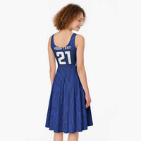 New Zealand Rugby Pacific Custom Midi Dress Kahurangi Auckland All Blue LT9 - Polynesian Pride