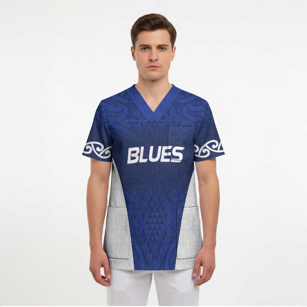New Zealand Rugby Pacific Custom Scrub Top Kahurangi Auckland All Blue - Polynesian Pride
