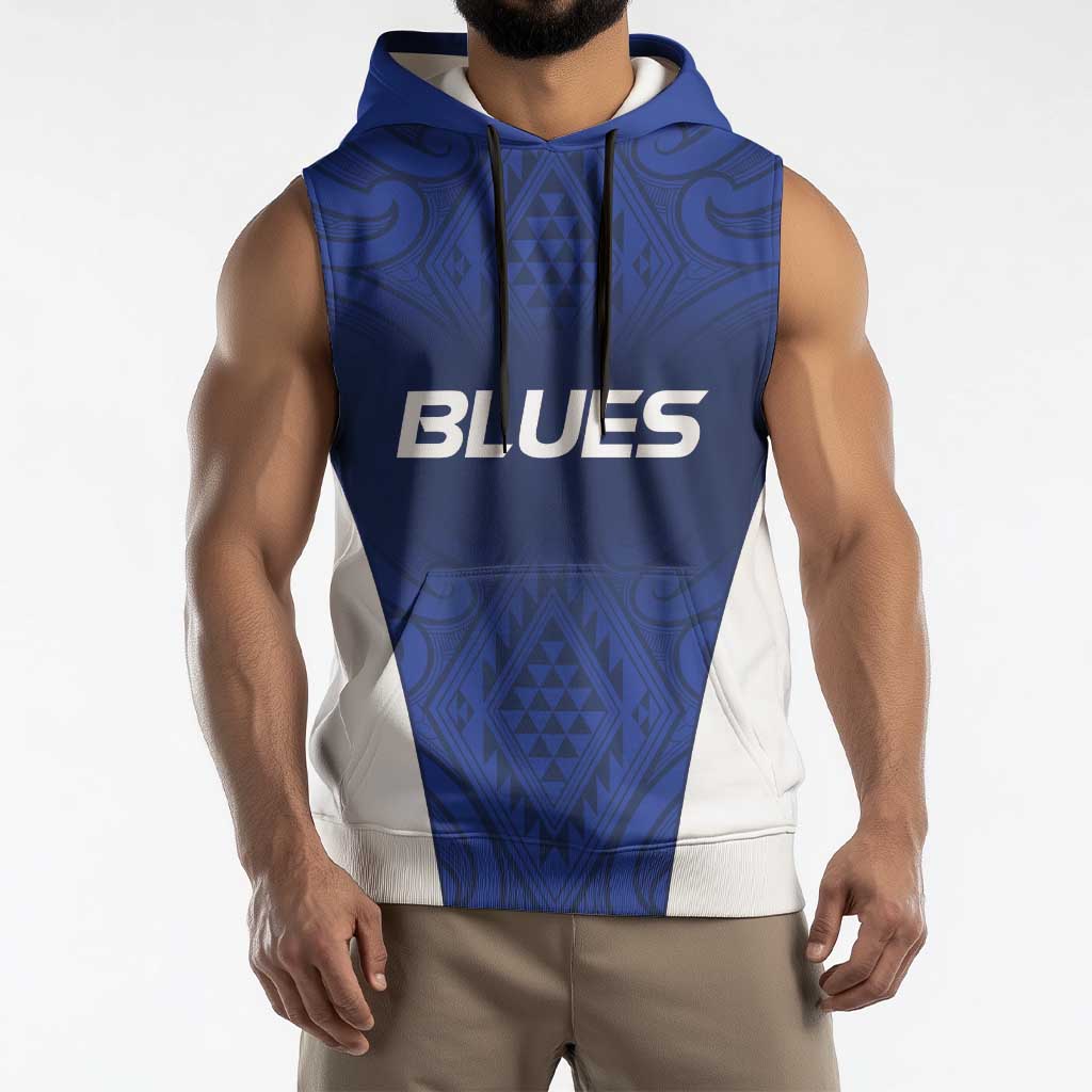New Zealand Rugby Pacific Custom Sleeveless Hoodie Kahurangi Auckland All Blue - Polynesian Pride