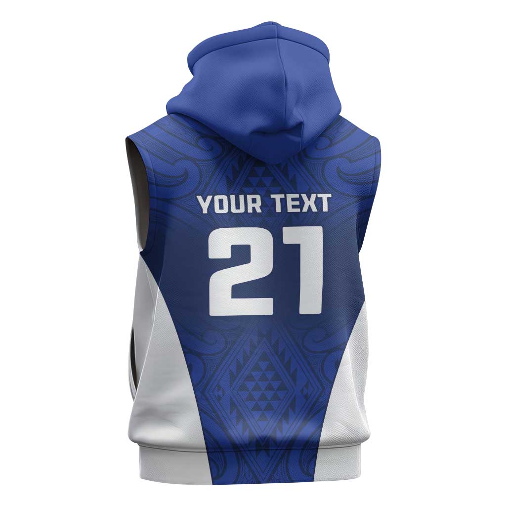 New Zealand Rugby Pacific Custom Sleeveless Zip Hoodie Kahurangi Auckland All Blue LT9 - Polynesian Pride