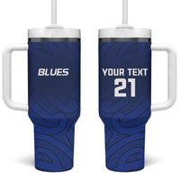New Zealand Rugby Pacific Custom Tumbler With Handle Kahurangi Auckland All Blue LT9 One Size: 40 oz Blue - Polynesian Pride