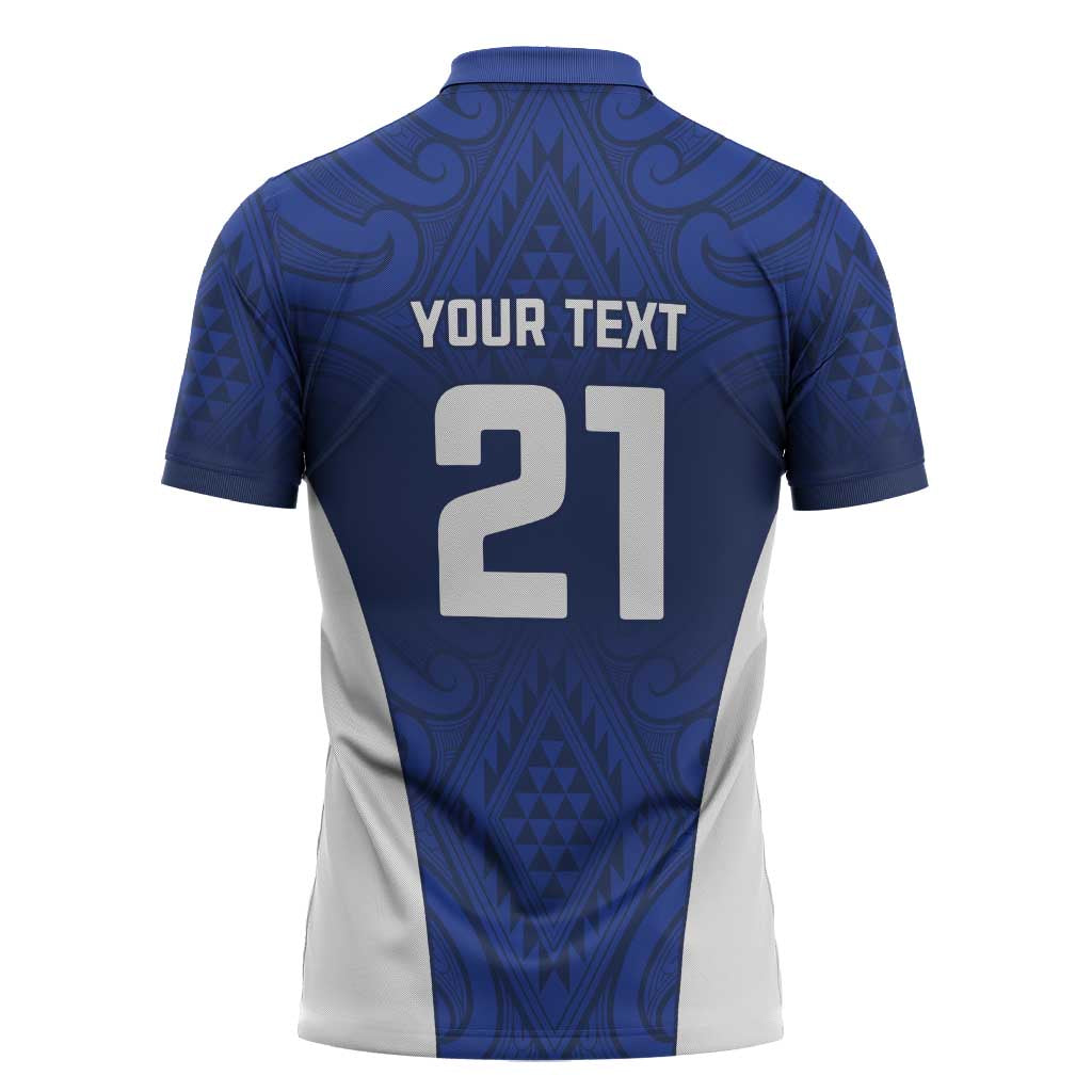 New Zealand Rugby Pacific Custom Zipper Polo Shirt Kahurangi Auckland All Blue LT9 - Polynesian Pride