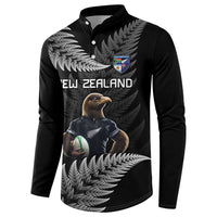 New Zealand Rugby Custom Button Sweatshirt Glory Be To Black Silver-fern - Polynesian Pride