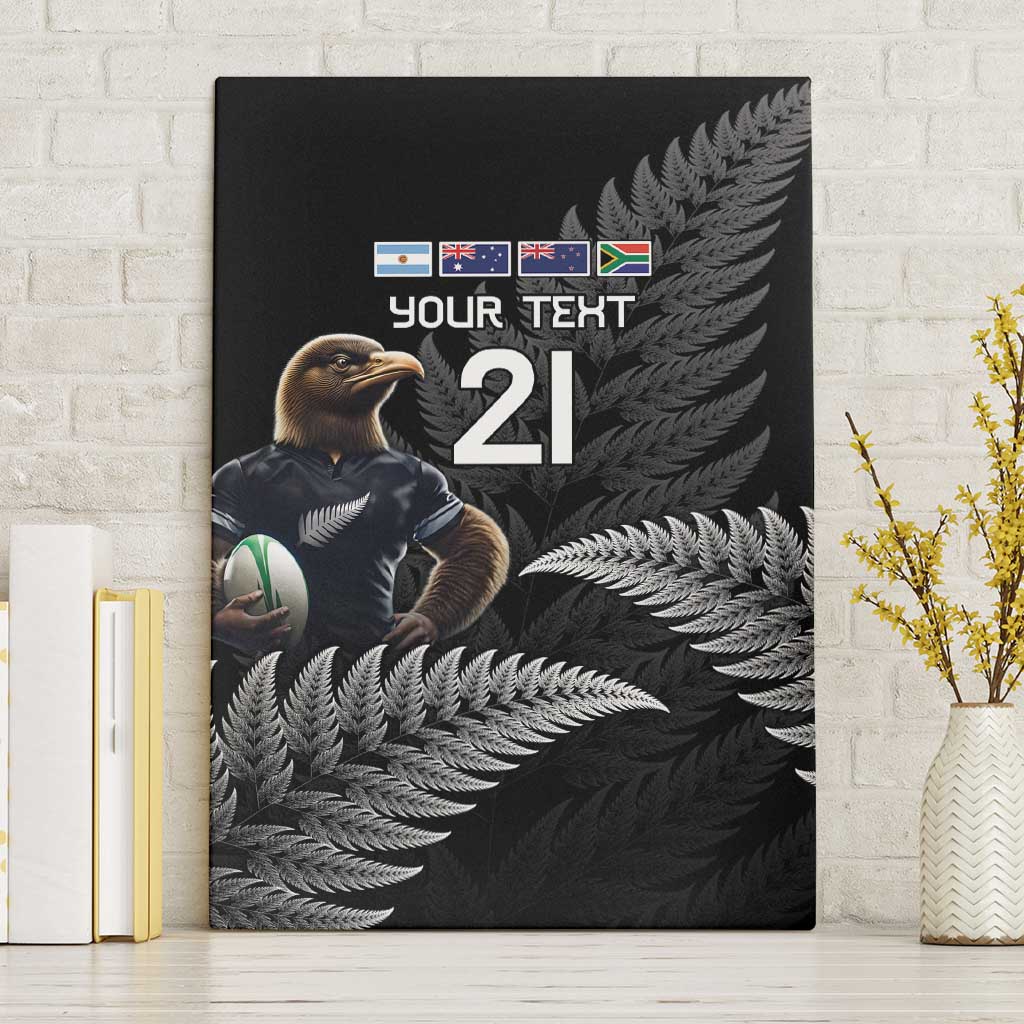 New Zealand Rugby Custom Canvas Wall Art Glory Be To Black Silver-fern - Polynesian Pride