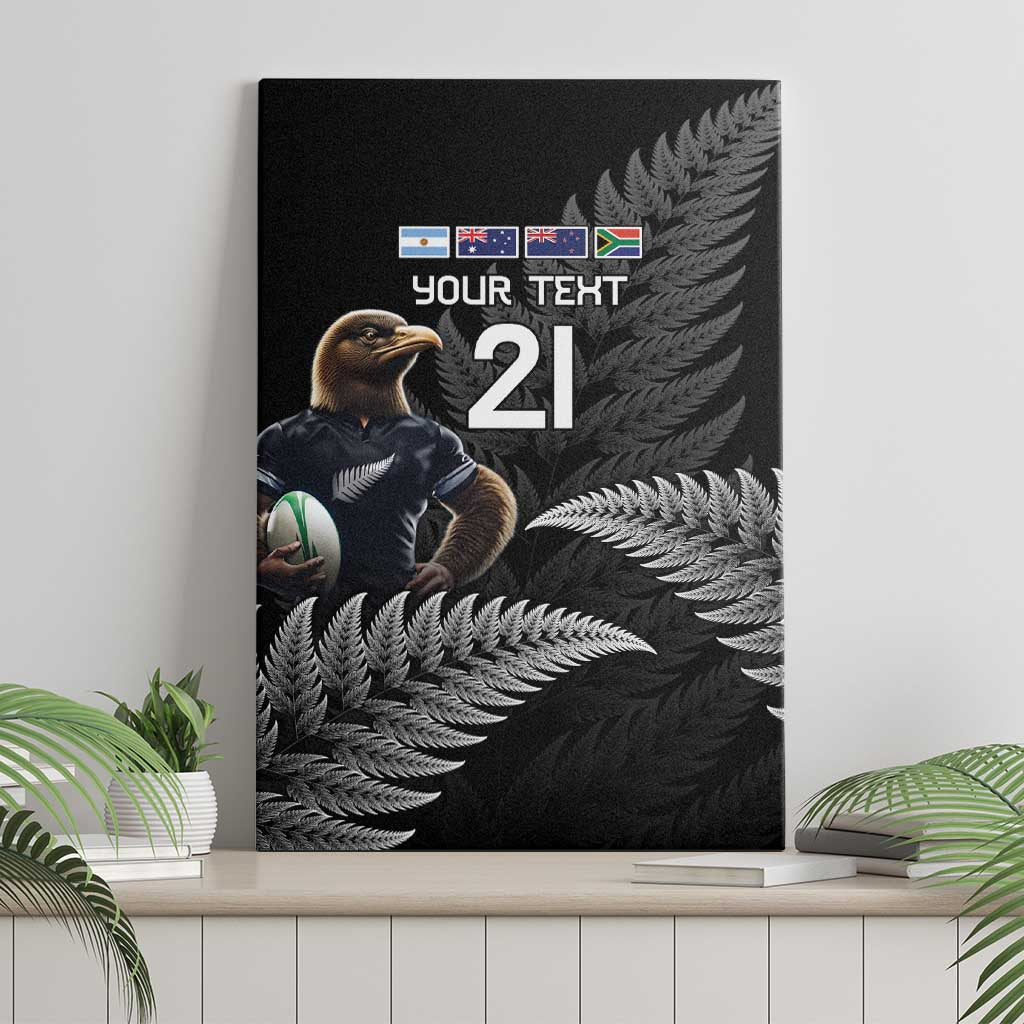 New Zealand Rugby Custom Canvas Wall Art Glory Be To Black Silver-fern - Polynesian Pride
