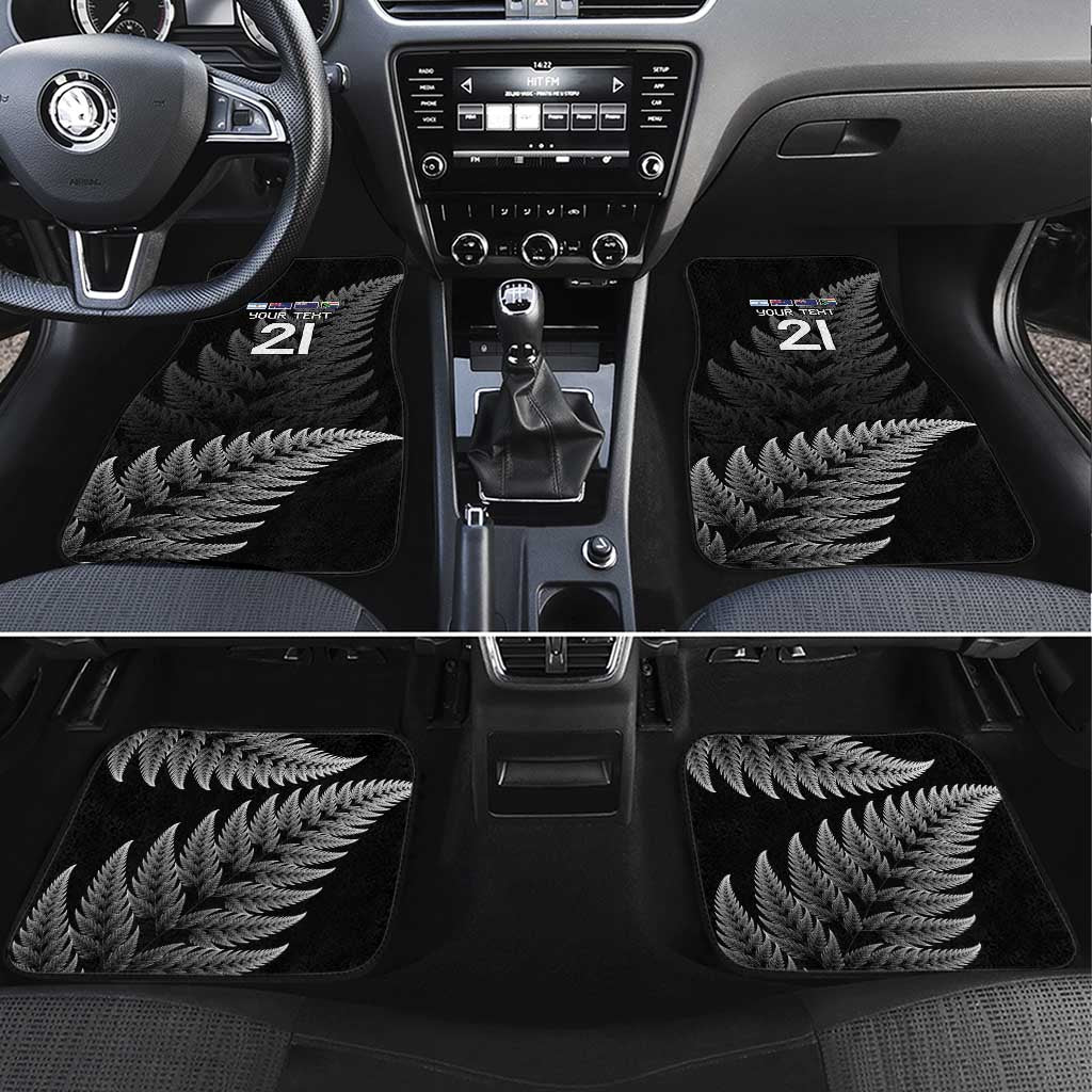 New Zealand Rugby Custom Car Mats Glory Be To Black Silver-fern - Polynesian Pride