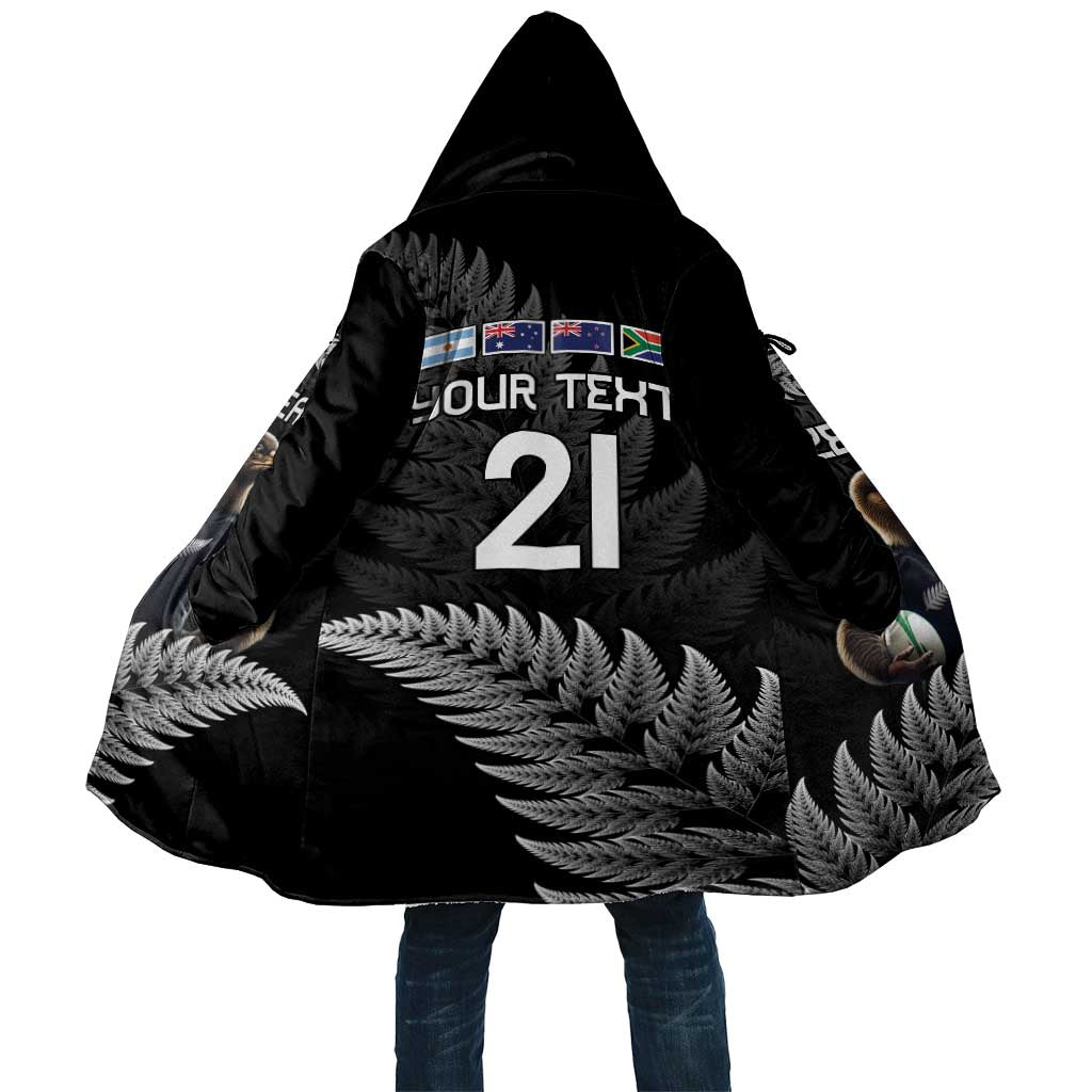 New Zealand Rugby Custom Cloak Glory Be To Black Silver-fern - Polynesian Pride