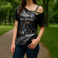 New Zealand Rugby Custom Cross Shoulder Shirt Glory Be To Black Silver-fern - Polynesian Pride