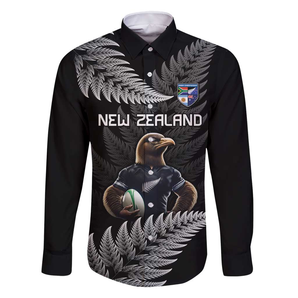 New Zealand Rugby Custom Family Matching Mermaid Dress and Hawaiian Shirt Glory Be To Black Silver-fern - Polynesian Pride
