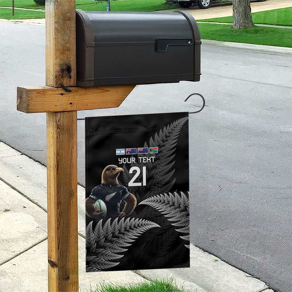New Zealand Rugby Custom Garden Flag Glory Be To Black Silver-fern - Polynesian Pride