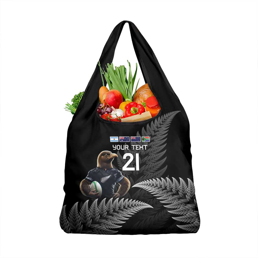 New Zealand Rugby Custom Grocery Bag Glory Be To Black Silver-fern - Polynesian Pride