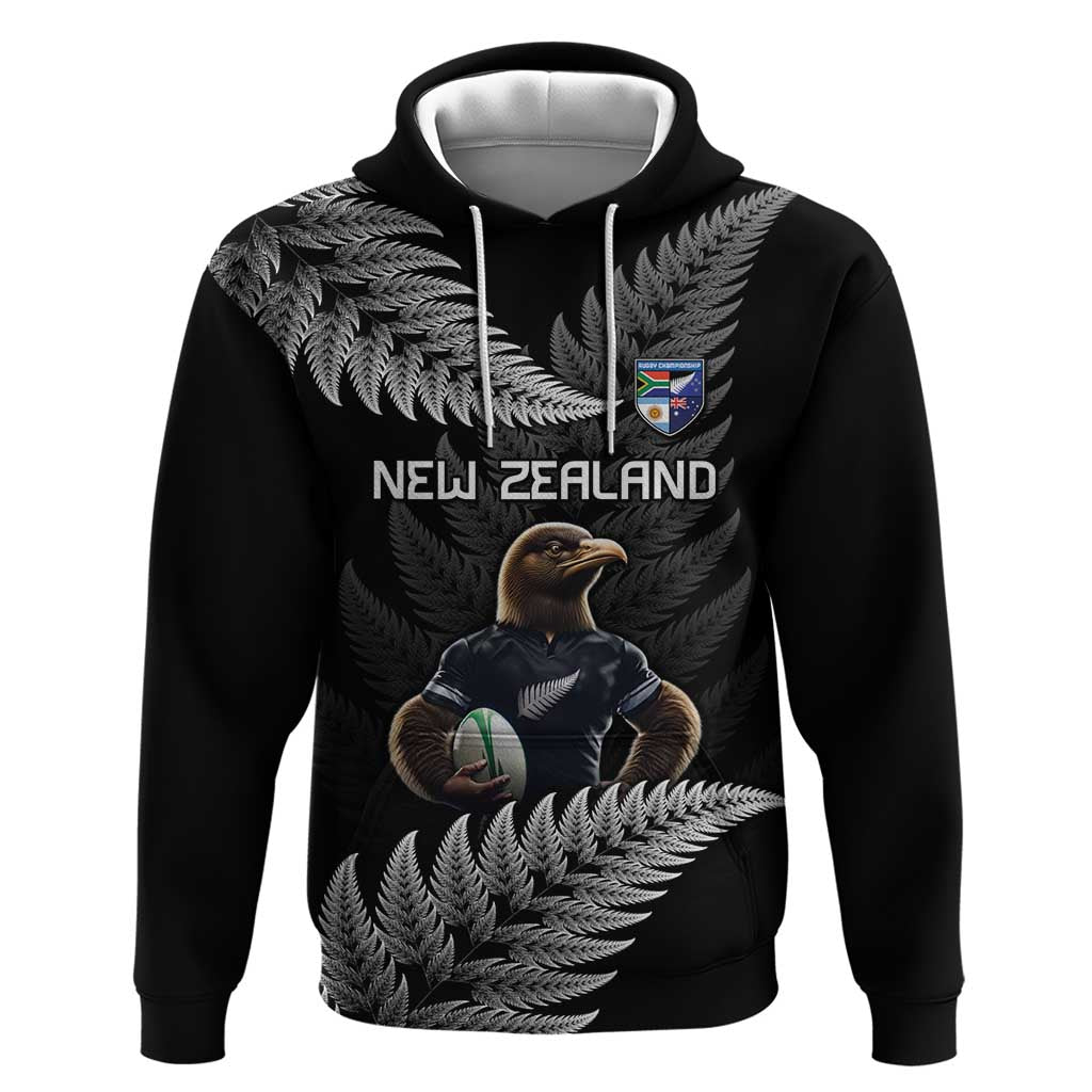 New Zealand Rugby Custom Hoodie Glory Be To Black Silver-fern - Polynesian Pride