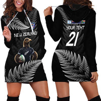 New Zealand Rugby Custom Hoodie Dress Glory Be To Black Silver-fern - Polynesian Pride