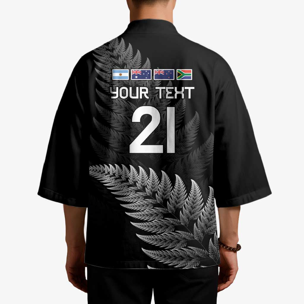 New Zealand Rugby Custom Kimono Glory Be To Black Silver-fern - Polynesian Pride