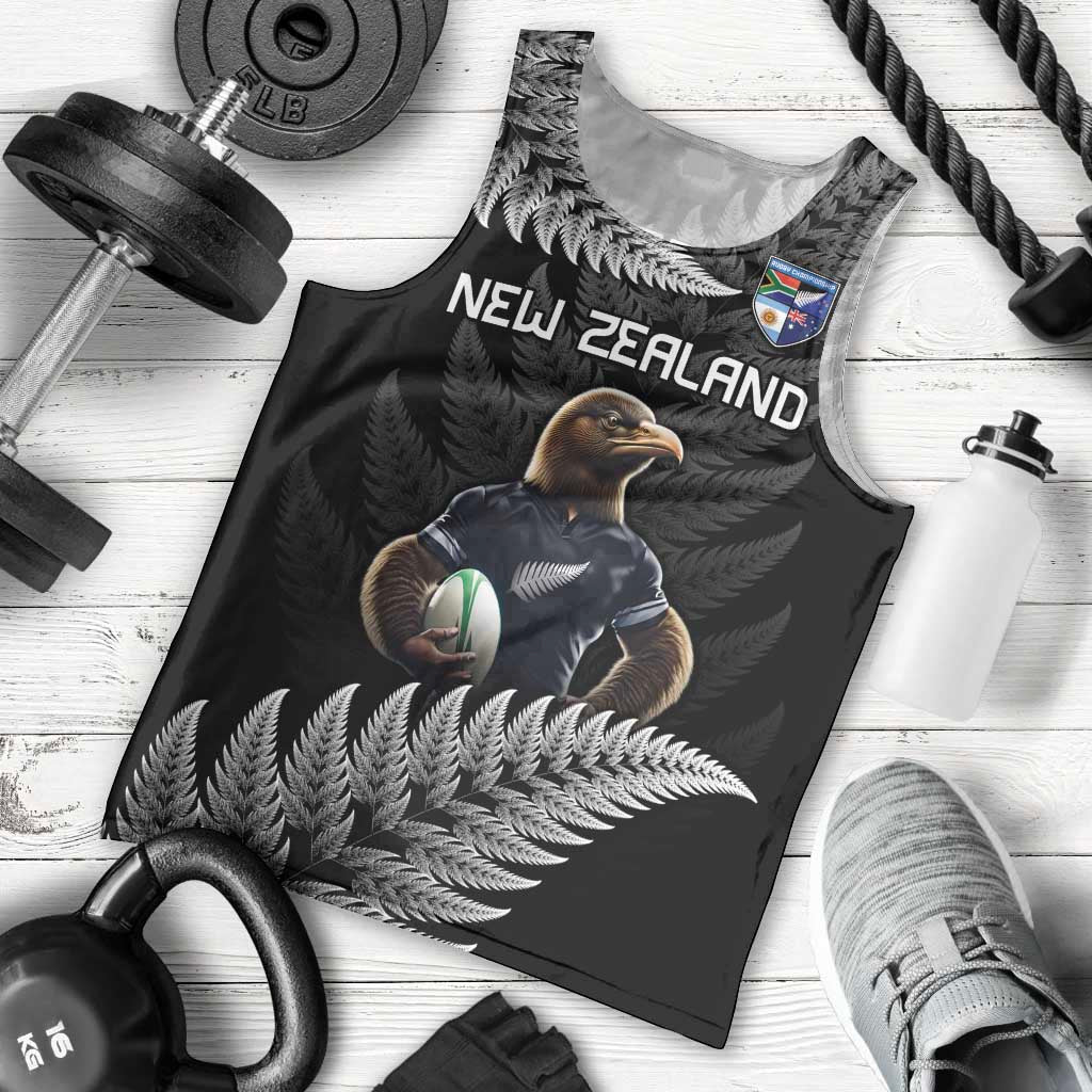 New Zealand Rugby Custom Men Tank Top Glory Be To Black Silver-fern - Polynesian Pride