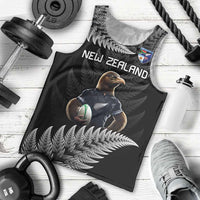 New Zealand Rugby Custom Men Tank Top Glory Be To Black Silver-fern - Polynesian Pride