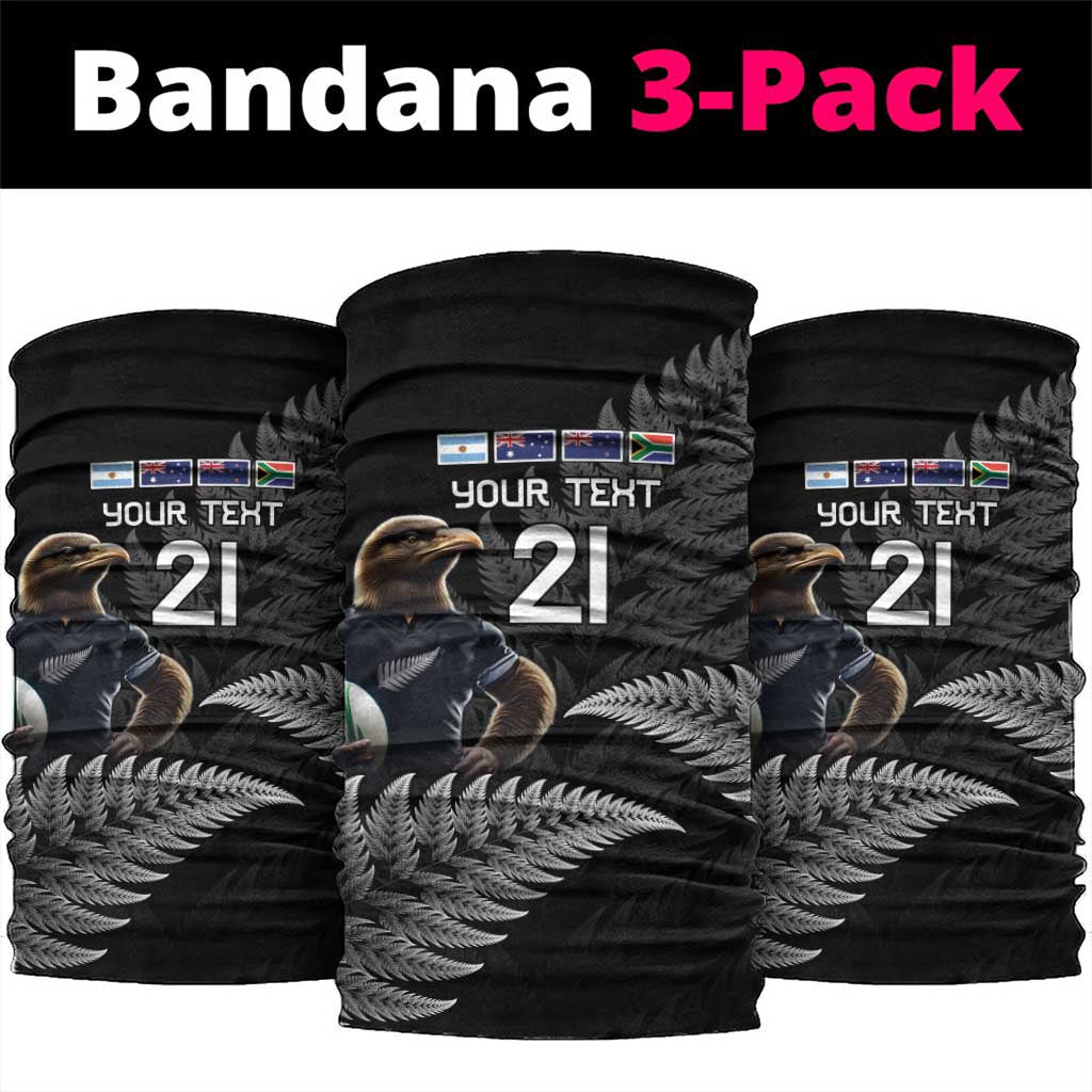 New Zealand Rugby Custom Neck Gaiter Glory Be To Black Silver-fern - Polynesian Pride