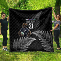 New Zealand Rugby Custom Quilt Glory Be To Black Silver-fern - Polynesian Pride