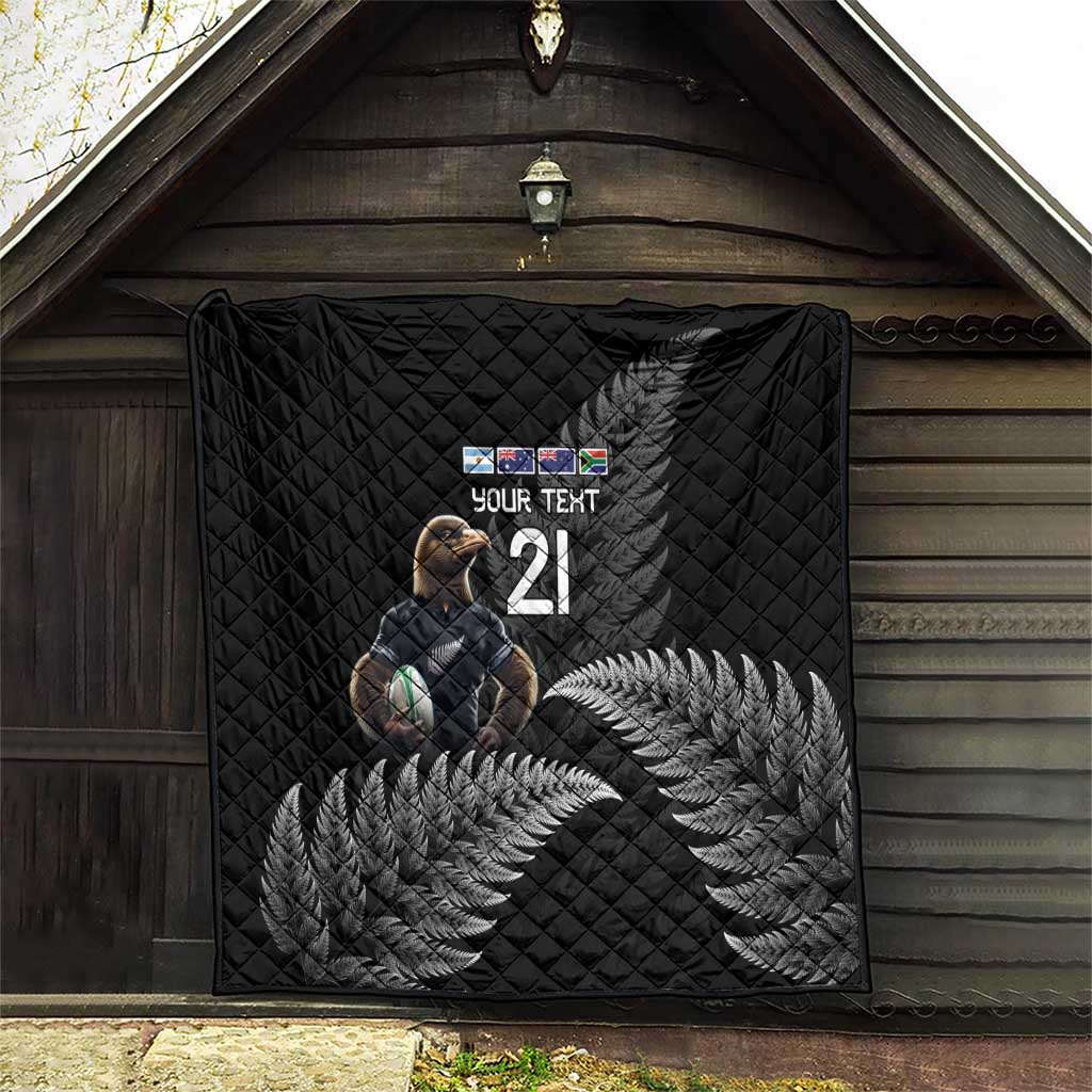 New Zealand Rugby Custom Quilt Glory Be To Black Silver-fern - Polynesian Pride
