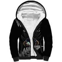 New Zealand Rugby Custom Sherpa Hoodie Glory Be To Black Silver-fern LT9 Unisex Black - Polynesian Pride