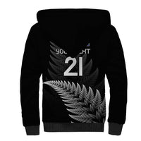 New Zealand Rugby Custom Sherpa Hoodie Glory Be To Black Silver-fern LT9 - Polynesian Pride