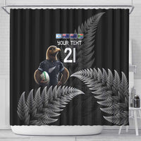 New Zealand Rugby Custom Shower Curtain Glory Be To Black Silver-fern - Polynesian Pride