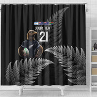 New Zealand Rugby Custom Shower Curtain Glory Be To Black Silver-fern - Polynesian Pride