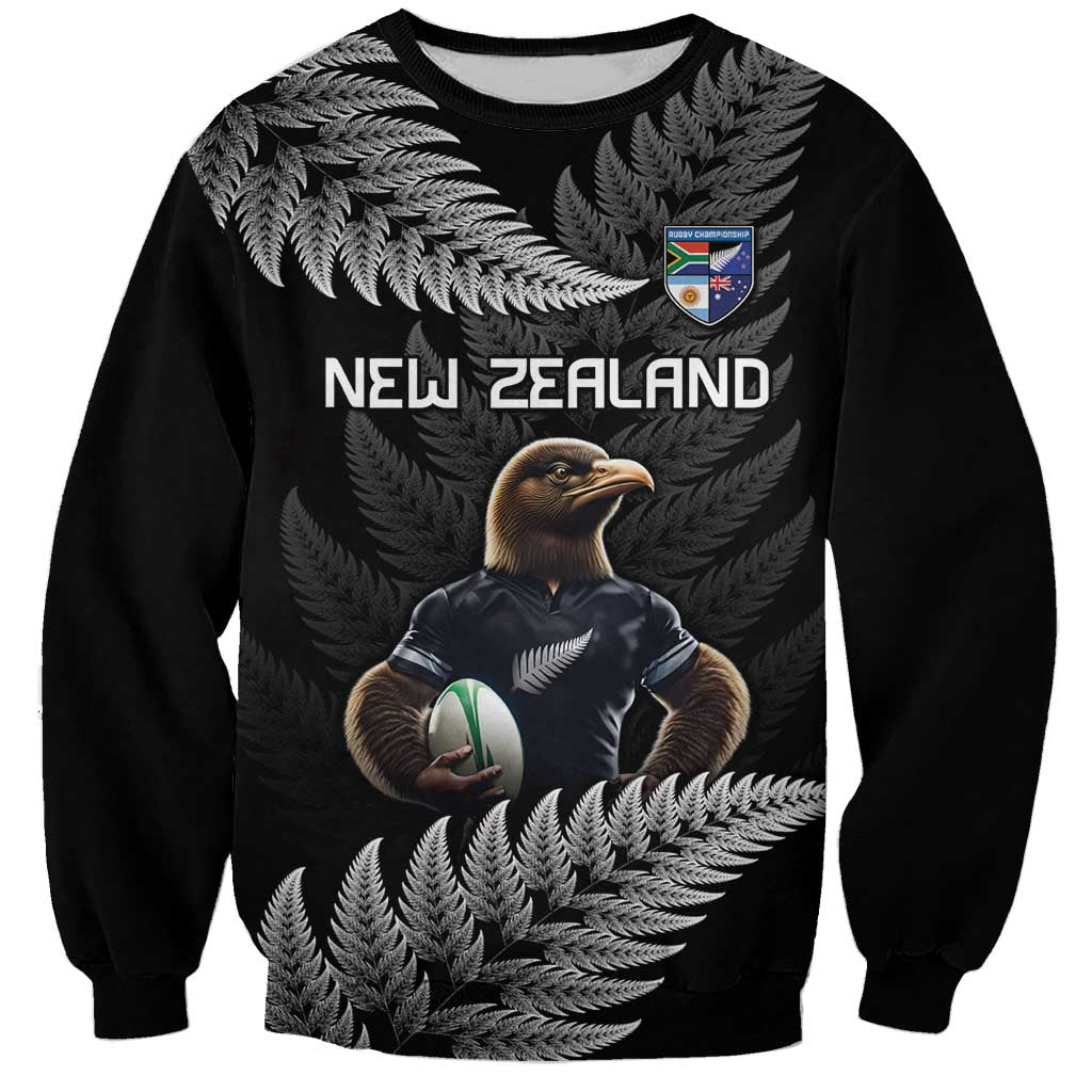 New Zealand Rugby Custom Sweatshirt Glory Be To Black Silver-fern - Polynesian Pride