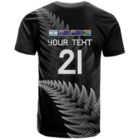 New Zealand Rugby Custom T Shirt Glory Be To Black Silver-fern - Polynesian Pride