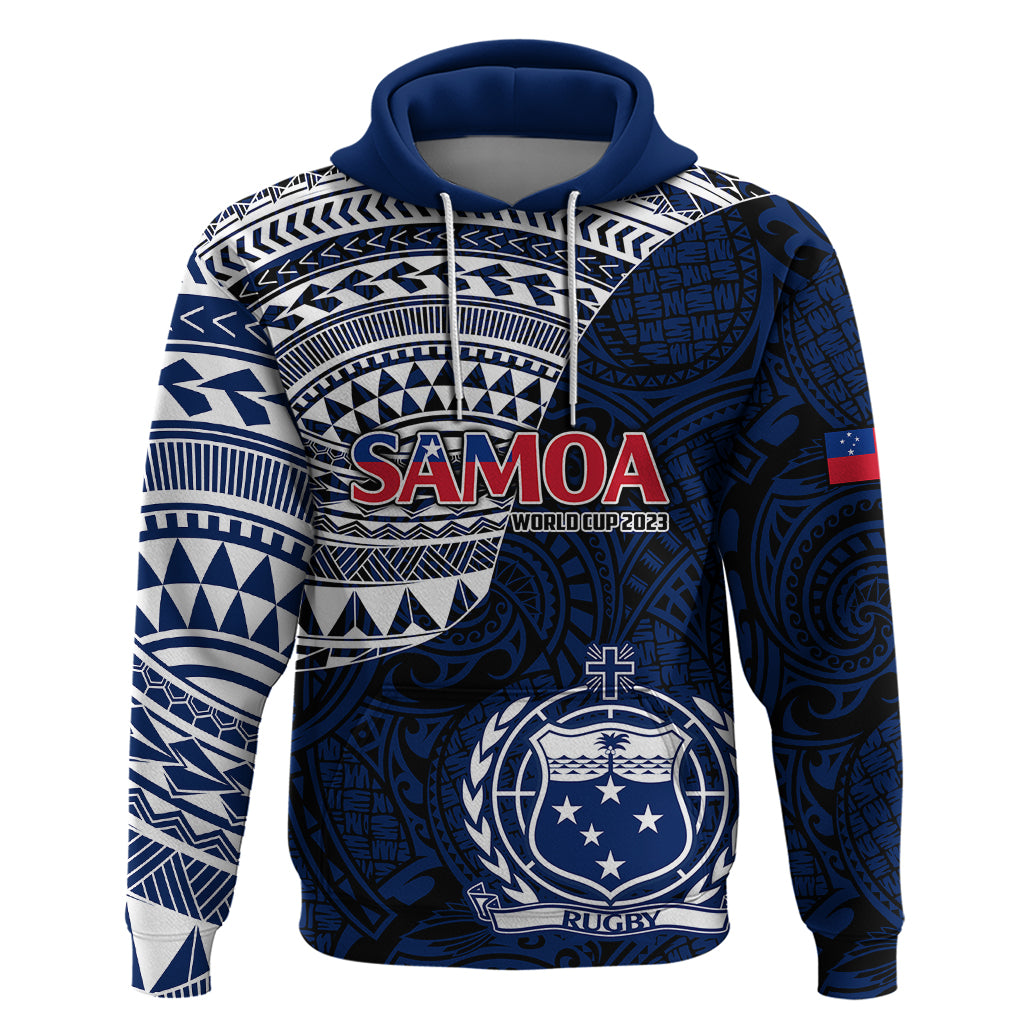 Samoa Rugby Hoodie Proud Samoa World Cup 2023 LT9 Pullover Hoodie Blue - Polynesian Pride