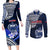 Custom Samoa Rugby Couples Matching Long Sleeve Bodycon Dress and Long Sleeve Button Shirts Proud Samoa World Cup 2023 LT9 Blue - Polynesian Pride