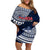 Custom Samoa Rugby Off Shoulder Short Dress Proud Samoa World Cup 2023 LT9 Women Blue - Polynesian Pride